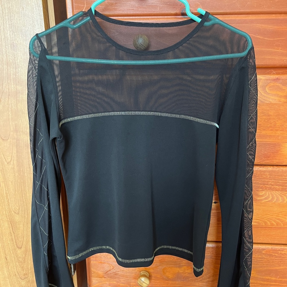 Elegant Black Sheer Women's Top